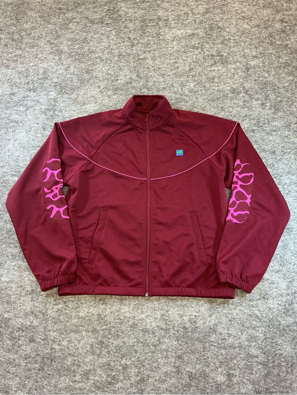 Me Melody Ehsani Zip Up Athletic Jacket Maroon Size S B7